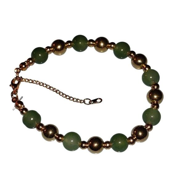 Handmade Boho Sage Green Glass Beaded Stretch Bracelet - Picture 1 of 4